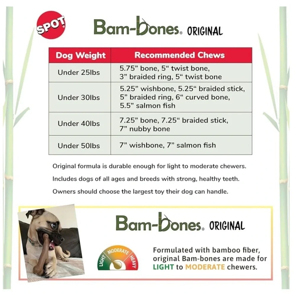 Spot Bam-bones Plus Chew Toy for Dogs - Beef Flavor- NWT